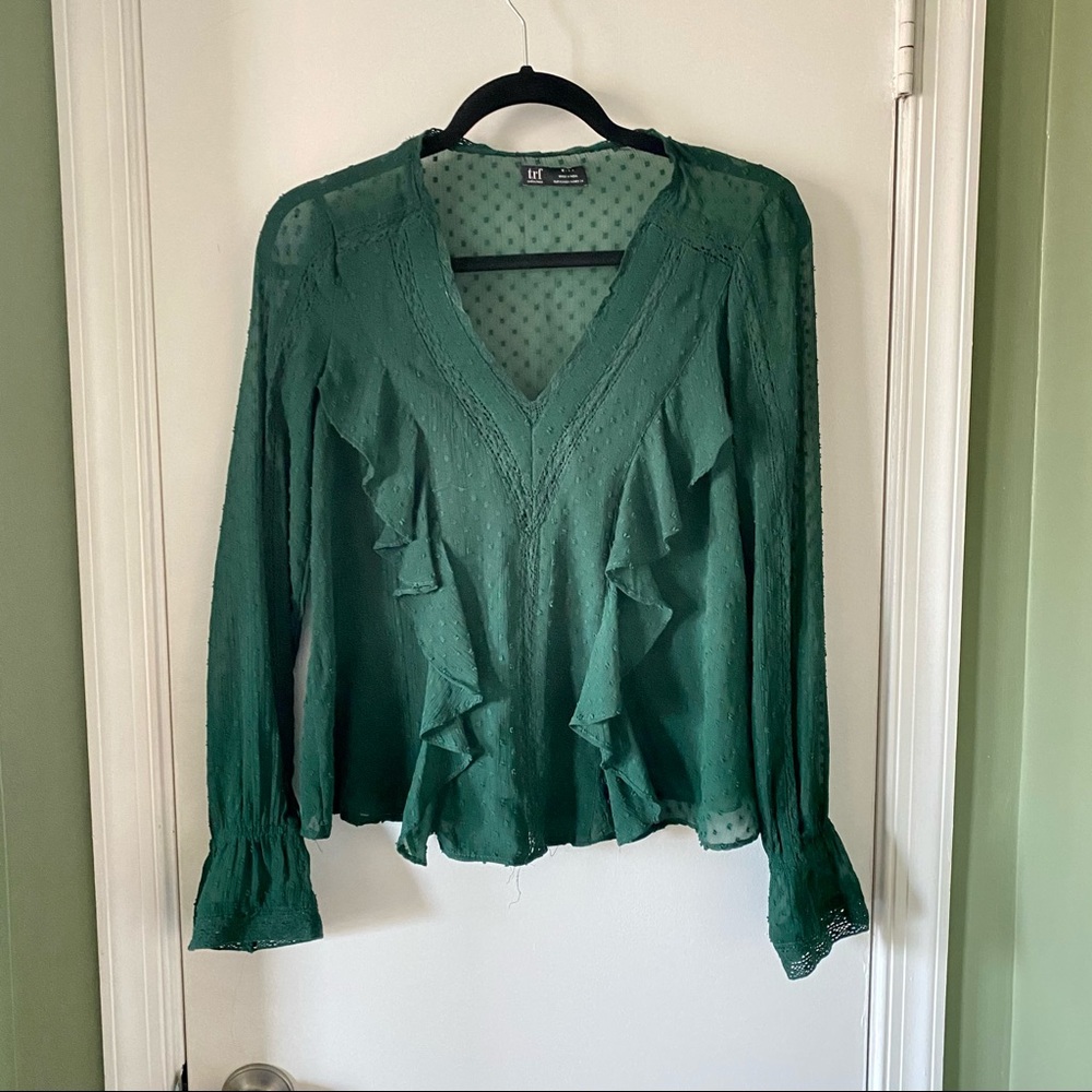 Zara Sheer Green Blouse